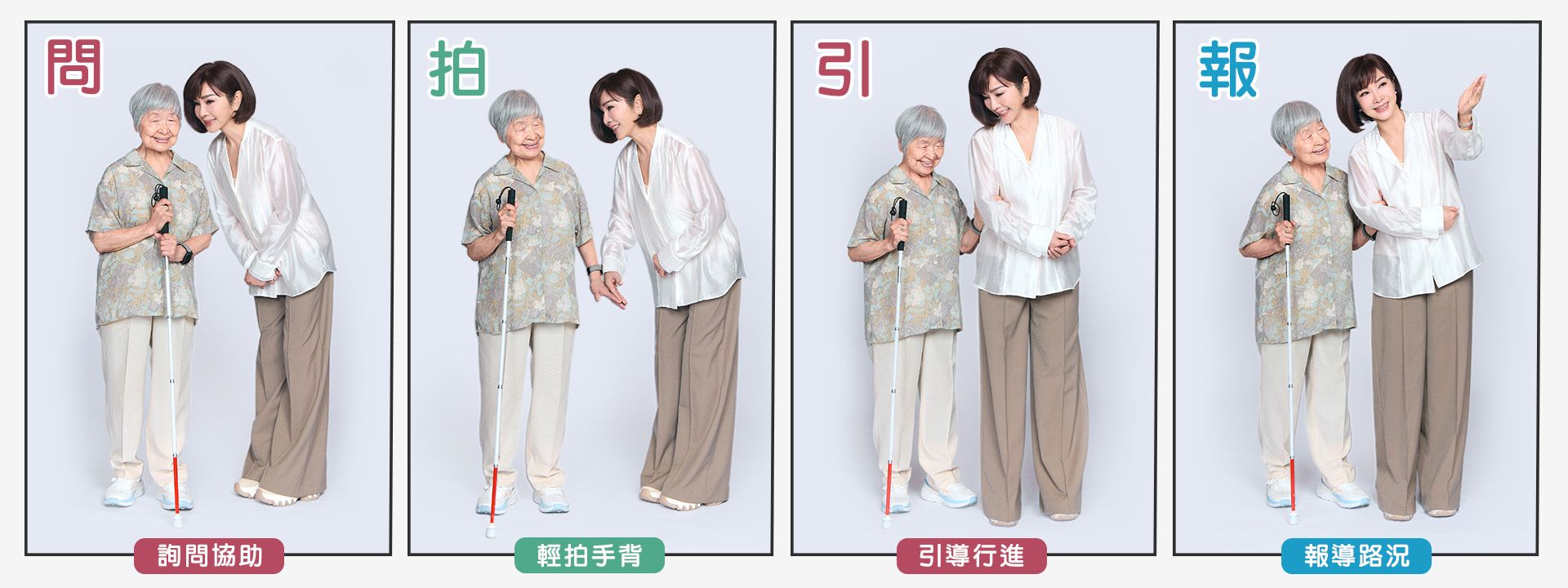 愛盲陪伴者陳美鳳示範問拍引報